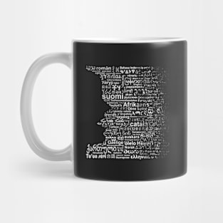 Face of Languages, in White Mug